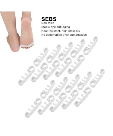 Toe Separator Corrector 10 Pairs Unisex Hallux Valgus Hammer Toe Tool - White - Buy Online on GoSupps.com