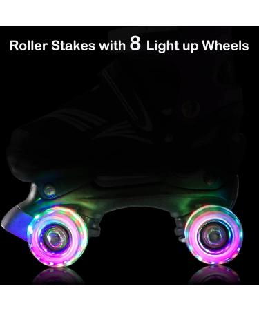 JeeFree Adjustable Roller Skates for Girls Boys - Full Light Up Wheels - Toddler to Beginner Kids - Purple Pink Blue - Small Size - Buy Online on GoSupps.com