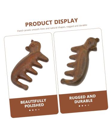 Fomiyes Green Sandalwood Comb Set - 2 STK Massage Gua Sha Scalp Tool Wide Teeth Head Scratch Brush for Mustache & Cat Care - International Shipping Available - Buy Online on GoSupps.com
