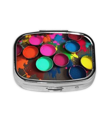 Paint Colors Printed Square Pill Box Portable Travelling Pill Box Medicine Organiser