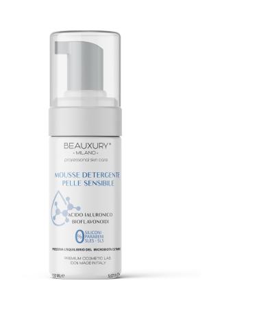 Beauxury Milano Facial Cleansing Foam Sensitive Skin 150 ml with Hyaluronic Acid and Bioflavonoids
