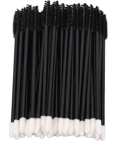Eyelash Brush Disposable Eye Lash Brush Double Ended 11.7cm Length Rounded Beveled Brush Soft for Eyebrow (Black) - Buy Online on GoSupps.com