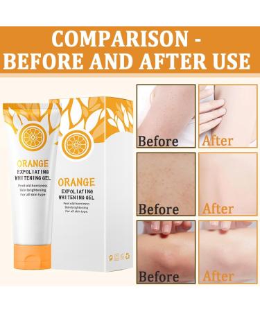 VYIBPDY 2 pieces natural orange peeling gel orange facial cleansing peeling & vitamin C serum for radiant smooth skin - Buy Online on GoSupps.com