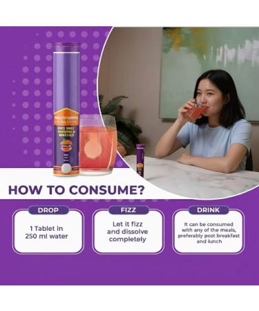 Daily Multivitamins (20-Day Pack Tasty Orange Flavor) 21 Fast-Acting Vitamins & Minerals with VIT C D and Iron for Immunity Energy & Heart Health | Suitable for Both Men & Women - Buy Online on GoSupps.com