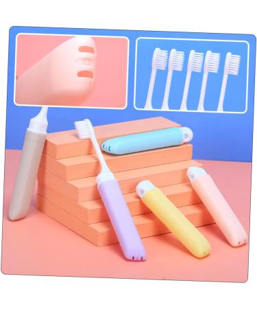 Partykindom 5-Piece Foldable Toothbrush Set - Portable Camping & Travel Toothbrushes for Hotels & Trips - Durable Plastic Design - Buy Online on GoSupps.com