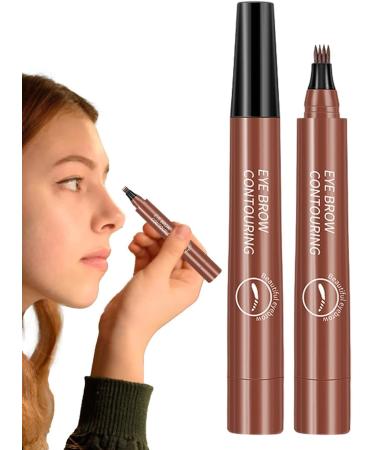 Liquid Eyebrow Pencil Brow Pencil with Fork Tip 4 Point Waterproof Eyebrow Pencil No Smudge Liquid Brow Quick Dry EyeLiner for Long Lasting Red Brown - Buy Online on GoSupps.com