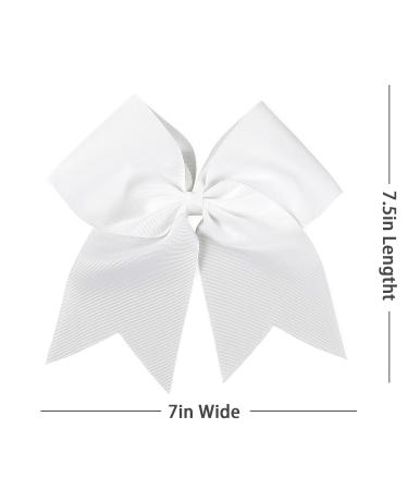 AMYDECOR 7 Inch Jumbo White Hair Bow Clips for Girls and Women - Alligator Hair Accessories - Buy Online on GoSupps.com