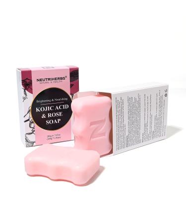 Neutriherbs Kojic Acid Beauty Soap Bar with Rose Olive Oil - 100g x 2 Bars | Brighten, Nourish, and Hydrate Skin | For Body and Face - Buy Online on GoSupps.com