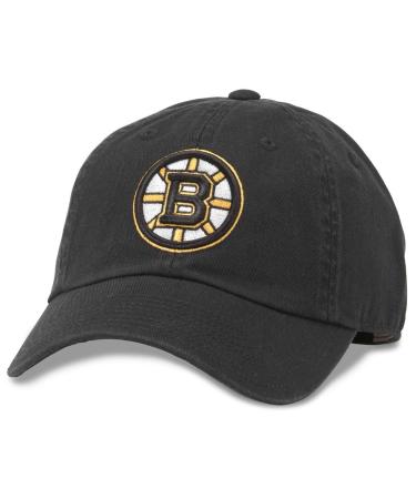 AMERICAN NEEDLE Blue Line Collection NHL National Hockey League Team Baseball Hat Adjustable Buckle Strap Dad Cap Boston Bruins (Black) One Size