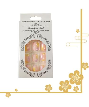 Buy 24PCS Glossy Short Rainbow French Fake Nails - Full Cover Square Nail Art for Women & Girls | Fast International Shipping - Buy Online on GoSupps.com