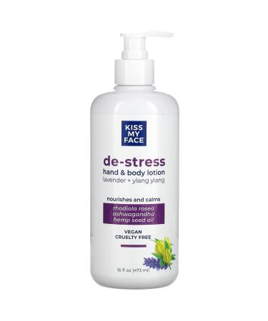 Kiss My Face De-Stress Hand & Body Lotion Lavender + Ylang Ylang 16 fl oz (473 ml)