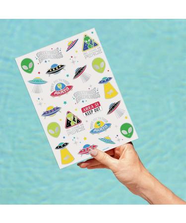 XO Fetti Alien Temporary Tattoos - 42 Glitter Styles | UFO Space Themed Birthday Party Supplies - Buy Online on GoSupps.com