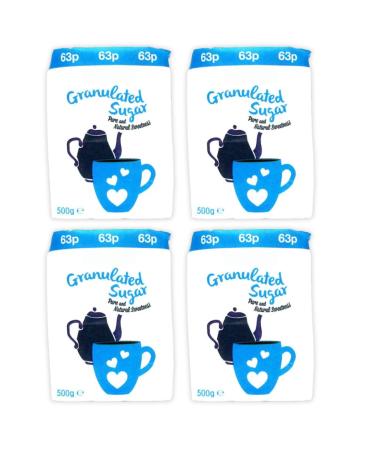 Sugar Granulated White - Pure Sugar Multipack RRP Price Marked (4x500g) 1 count (Pack of 1)