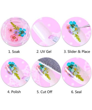 Vanchief 100 Pcs 3D Colorful Dried Flowers - Nail Art Decoration Supplies for DIY Crafts & Jewelry - Buy Online on GoSupps.com