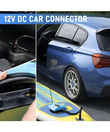 Airbank Electric Paddle Board Pump 20 PSI - Dual Stage Fast Inflator for SUP, Inflatable Boats & Pools - 12V DC Car Connector - Blue - Buy Online on GoSupps.com