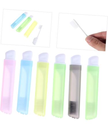 FRCOLOR 6pcs Foldable Portable Toothbrush Set - Travel-Friendly Manual Toothbrushes in Random Colors for Adults - Buy Online on GoSupps.com