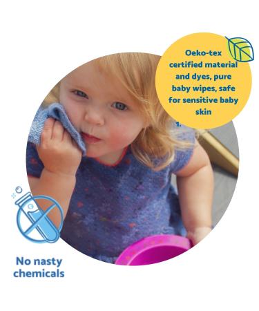 Rainbow Bamboo Terry Cloth Baby Wipes - Washable & Reusable | 25 Pack | Eco-Friendly Baby Care - Buy Online on GoSupps.com