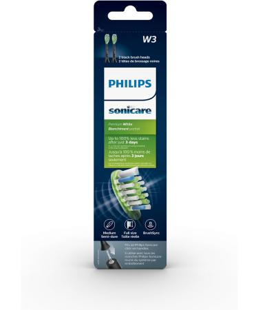 Philips Sonicare Premium White RFID Replacement Brush Heads Black 2 Pack HX9062/95 - Buy Online on GoSupps.com