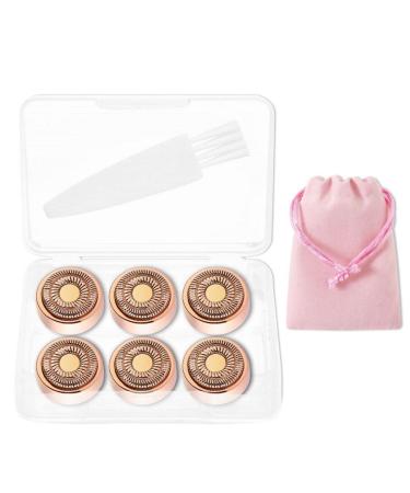 Replacement Heads for Flawless Hair Remover flawless replacement heads Gen 2 Replacement blades for Finishing Touch Facial Hair Removal for Women Painless Razor Head 18K Gold-Plated 6-pc Pack