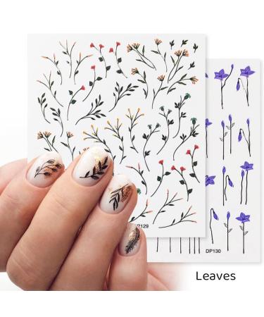 Spring Flower Nail Art Stickers - Self-Adhesive Cherry Blossom Willow Morning Glory Design for Women - 6 Sheets - Buy Online on GoSupps.com