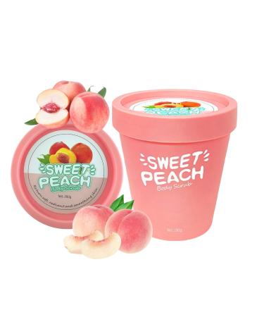 Elitzia Peach Body Scrub - Natural Vegan Sugar Scrub for Exfoliation & Moisturizing Gentle Organic Formula for Hands Feet Body Subtle Peach Fragrance Paraben-Free Skincare ETPHO1