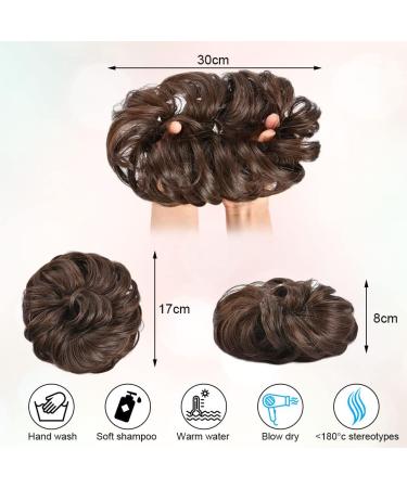 AOMIG Dark Brown Messy Bun Hair Piece Updo Extensions for Women - Curly Wavy Hairpieces Scrunchies - Buy Online on GoSupps.com
