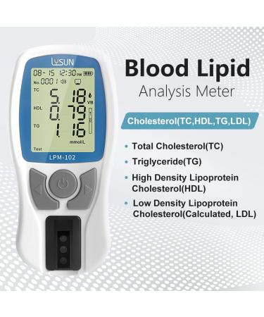 LYSUN 5 in 1 Multifunction Blood Lipid Analysis Meter TC HDL TG LDL TC/HDL (Lipid Meter with 10pcs of strips) - Buy Online on GoSupps.com