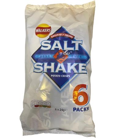 Walkers Salt & Shake Multipack Crisps6x24g | Salt & Shake Potato Crisps with Separate Salt Sachet.No artificial colours. No MSG. Suitable for vegetarians. Salt & Shake 24.00 g (Pack of 6) - Buy Online on GoSupps.com