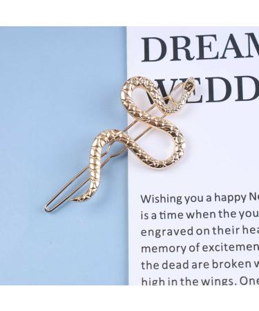 Inilbran Vintage Snake Hair Clip Barrette Gold Snake Hair Barrettes French Serpent Hairpin Barrette Decorative Bobby Pins Hair Accessories for Women and Girls Headdress - Buy Online on GoSupps.com