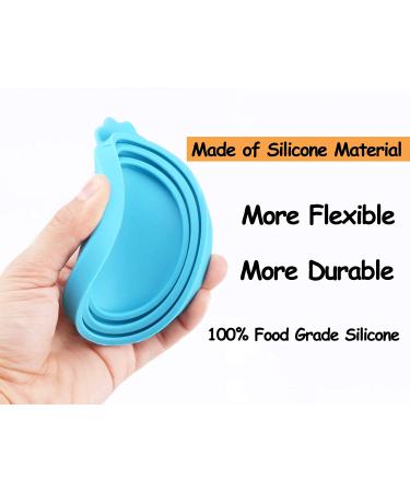 Comtim Pet Food Can Lids - 3 Pack Silicone Covers for Dog and Cat Cans with Spoon - Buy Online on GoSupps.com
