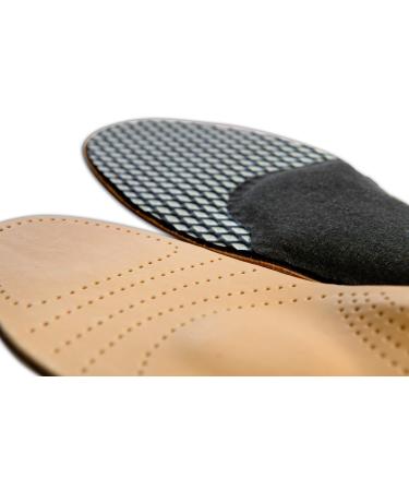 Tacco Deluxe Orthotic Shoe Insoles Inserts - Premium Leather Footbed for Flat Feet, Plantar Fasciitis, Arch Pain - Size 44 EUR / M11 - Buy Online on GoSupps.com