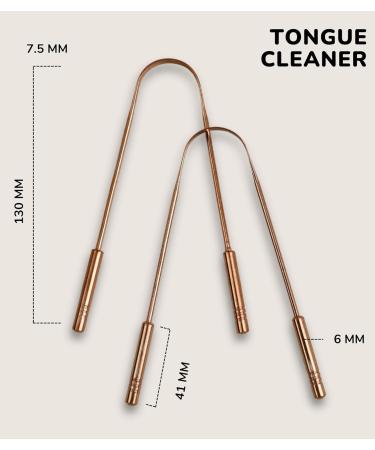 Buy Ayurvedic Tongue Scraper with Case - Copper Tongue Cleaner Set of 2 for Oral Hygiene | International Shipping Available - Buy Online on GoSupps.com