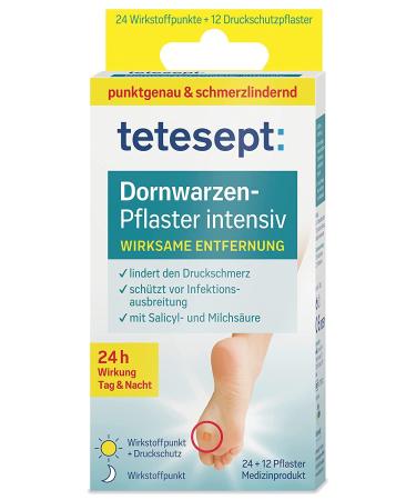 Tetesept porn warts intensive- thorn wart patches for effective removal- effectively with milk and salicylic acid- 2x12 active ingredient points + 12 pressure protection plasters