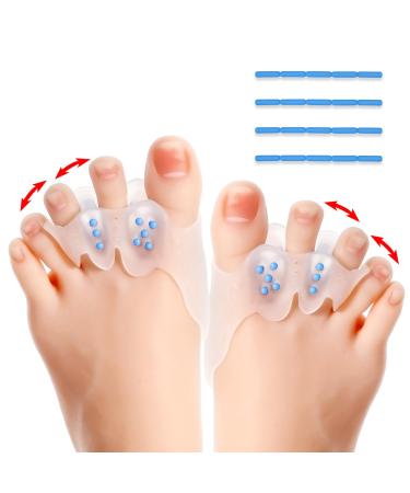 2 Pairs Toe Spacers & Bunion Corrector Adjustable Toe Separators Soft Design Bunion Relief Hammer Toe Straightener Overlapping Toes Separators for Bunion Pain Relief and Overlapping Toes