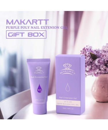 Makartt Poly Nail Extension Gel: Nail Thickening Acrylic Extension - Starter Clear Builder Polish Purple - Buy Online on GoSupps.com