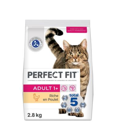 PERFECT FIT Adult 1+ Adult Cat Food - Meets the Specific Needs of a Sterilized Cat - High Chicken Food - 2.8kg (Pack of 3)