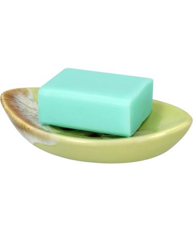 Buy Lemon Yellow Ceramic Soap Dish with Self Draining Tray Perfect for Bathroom & Kitchen | International Shipping Available - Buy Online on GoSupps.com