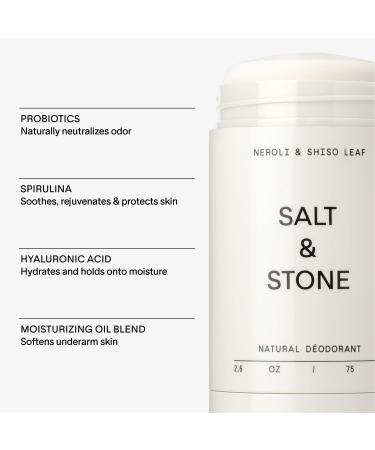 SALT & STONE Deodorant | Extra Strength Natural Deodorant for Women & Men | Aluminum Free with Seaweed Extracts Shea Butter & Probiotics | Free From Parabens Sulfates & Phthalates (2.6 oz) Neroli & Basil 2.6 Ounce (Pack of 1) - Buy Online on GoSupps.com