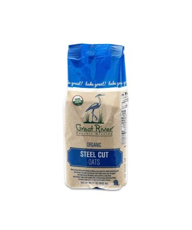 Great River Organic Milling Steel Cut Oats 22 Ounces - Pack of 4 | Organic Oatmeal - Buy Online on GoSupps.com