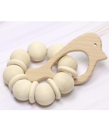 Penta Angel 10Pcs Wood Teething Rings - Natural Wood Teething Toys Animals for Infant Toddler - Pain Relief Wooden Teether Set (A) - Buy Online on GoSupps.com