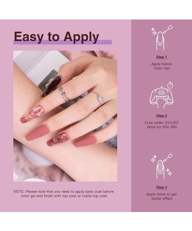 Aubss Red Purple Gel Nail Polish Set - 6 Colors Kit for Women, Soak Off Led Nail Gel - Dusky Rose Collection - Buy Online on GoSupps.com