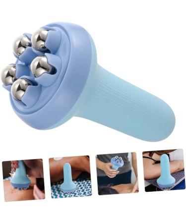 Buy Gleavi Metal Massage Roller - Yoga Tools & Manual Muscle Relief | 14.5x7.5cm Blue | Effective Body & Face Massager - Buy Online on GoSupps.com