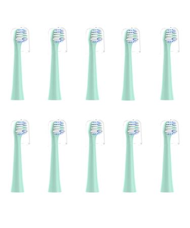 CILGEWH Replacement Toothbrush Heads 10 Pack Compatible with Colgate Hum Connected Smart Battery Electric Toothbrush Head Green