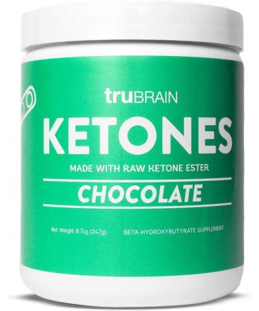 TruBrain Ketones - Ketone Ester + BHB Exogenous Ketones | Supports Energy Focus and Ketosis | Supplement the Keto Diet | Brain Booster (Chocolate)
