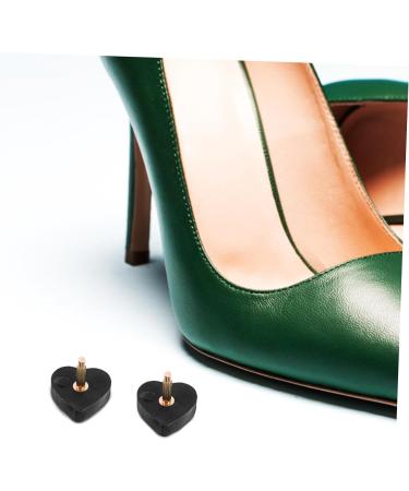 CALLARON Heart Shaped High Heel Pads - 2 Pairs of Heel Repair Tips & Caps for High Heels | Durable PVC Black Shoe Accessories - Buy Online on GoSupps.com
