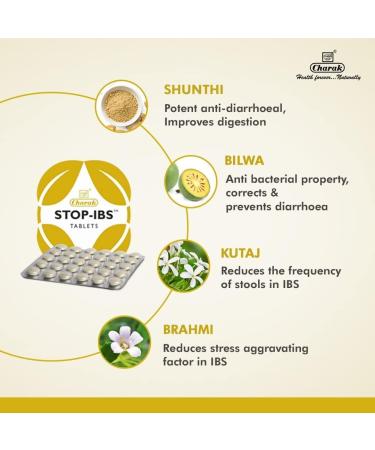 Pharma Stop-IBS Tablet for Irritable Bowel Syndrome Relief | Sunthi Bilva & Musta Herbs | 30 Tablets - Buy Online on GoSupps.com