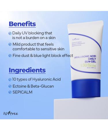 IsNtree Hyaluronic Acid Aqua Gel Cream 100ml 3.38 fl oz + Hyaluronic Acid Daily Sun Gel 50ml 1.69 fl oz - Buy Online on GoSupps.com