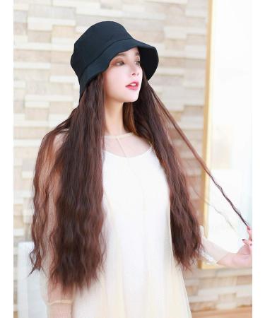 Long Curly Hair Wig for Women - BGHJUE Autumn Winter Wool Hat Wig Trendy Bubble Noodle Style - Buy Online on GoSupps.com