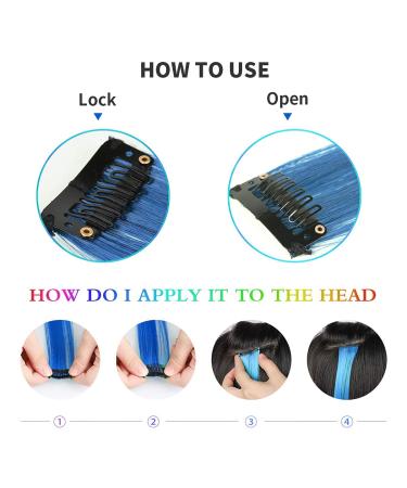 32 PCS Colored Clip in Hair Extensions - BEAHOT 17 Inch Rainbow Curly Wavy Hairpieces for Women, Kids, Girls - Synthetic Halloween Party Fashion Accessory - Buy Online on GoSupps.com