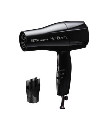 Hot Beauty 1875 Ceramic Styler Hair Styling Blow Dryer Mid Size Lightweight and Fast Dry Multi Heat Speed Setting Perfect Size for Home or Travel